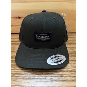 NWT Pendleton Logo Forest Green Flat Brim SnapBack Hat Cap OSFM